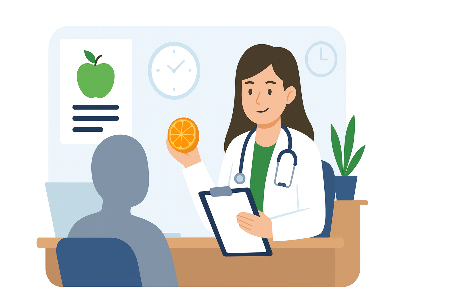 Foto da nutricionista no consultório